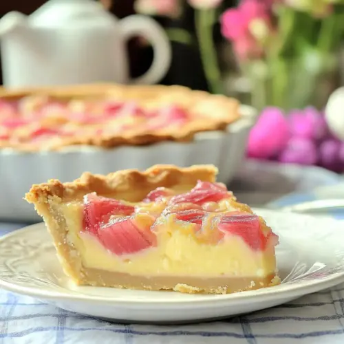 Crustless Rhubarb Custard Pie
