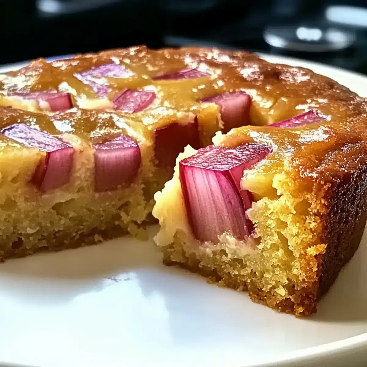 Rhubarb Custard Cake