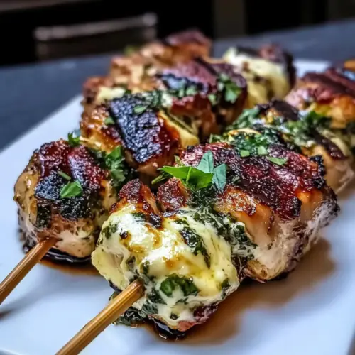 Garlic Mozzarella Chicken Skewers