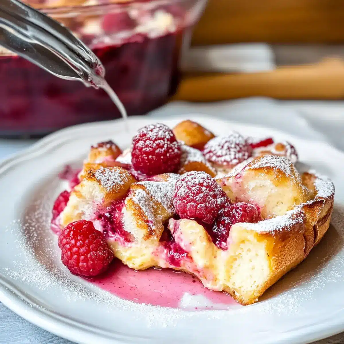 Raspberry Cheesecake French Toast Casserole
