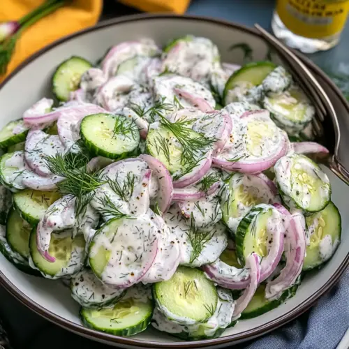 Creamy Cucumber Salad with Greek Yogurt Dressing