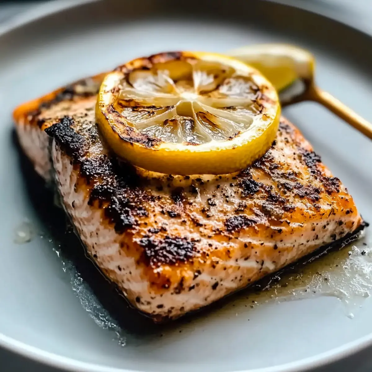 Grilled Salmon on Blackstone