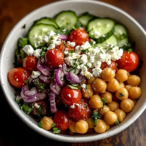 Mediterranean Chickpea Feta Salad