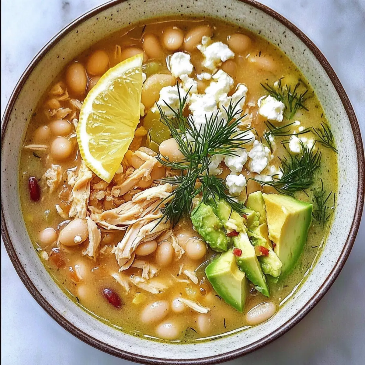 Crockpot Mediterranean White Chicken Chili