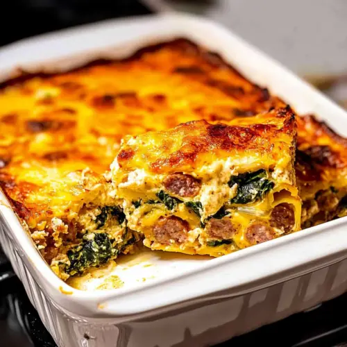 Sausage and Spinach Breakfast Casserole