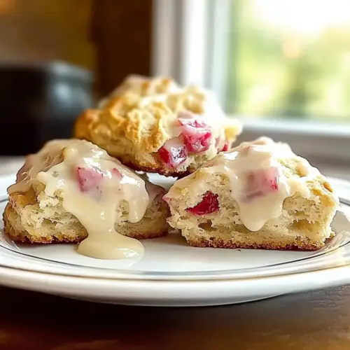 Delightful Rhubarb Scones Recipe with Lemon Glaze