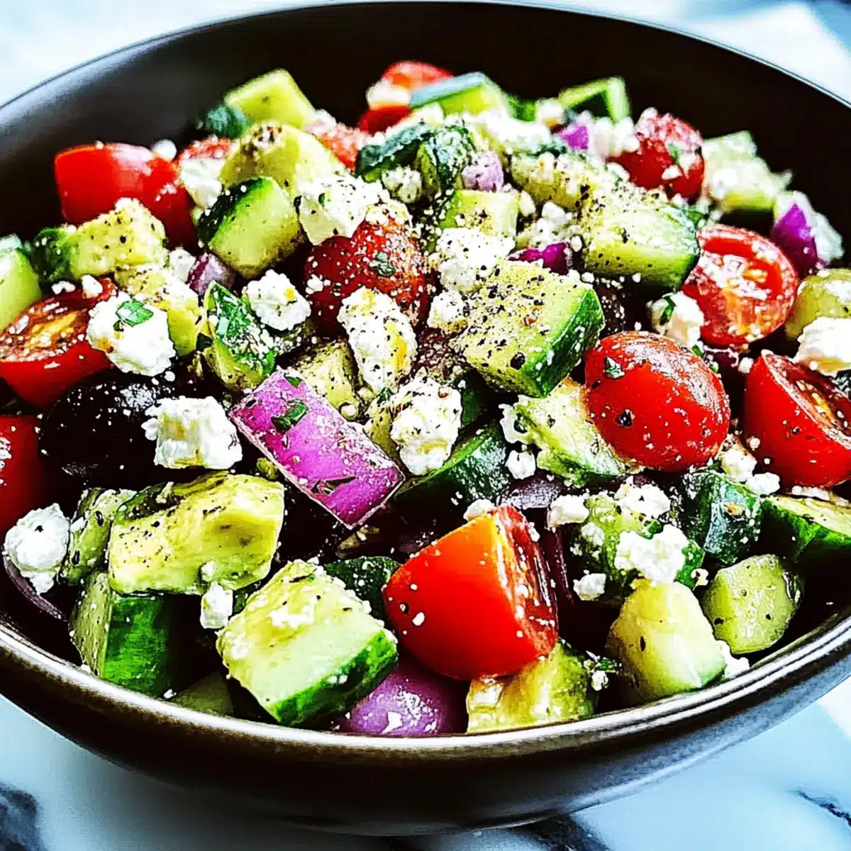 GREEK SALAD WITH AVOCADO