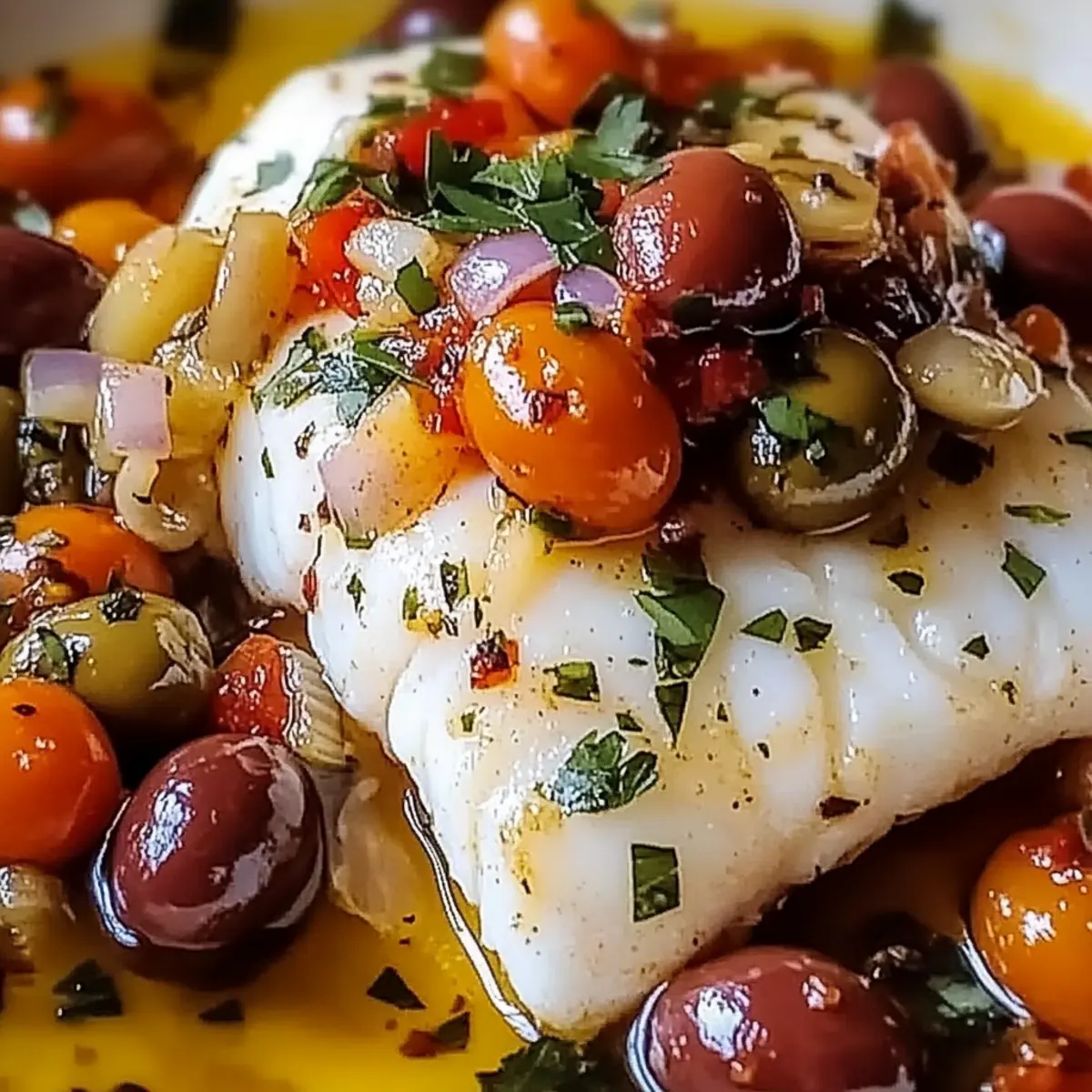 Mediterranean Baked Cod with Olives