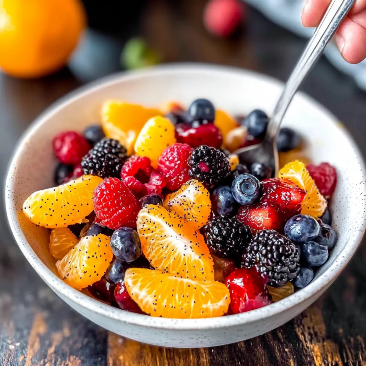 Orange Berry Fruit Salad with Poppy Seed Dressing