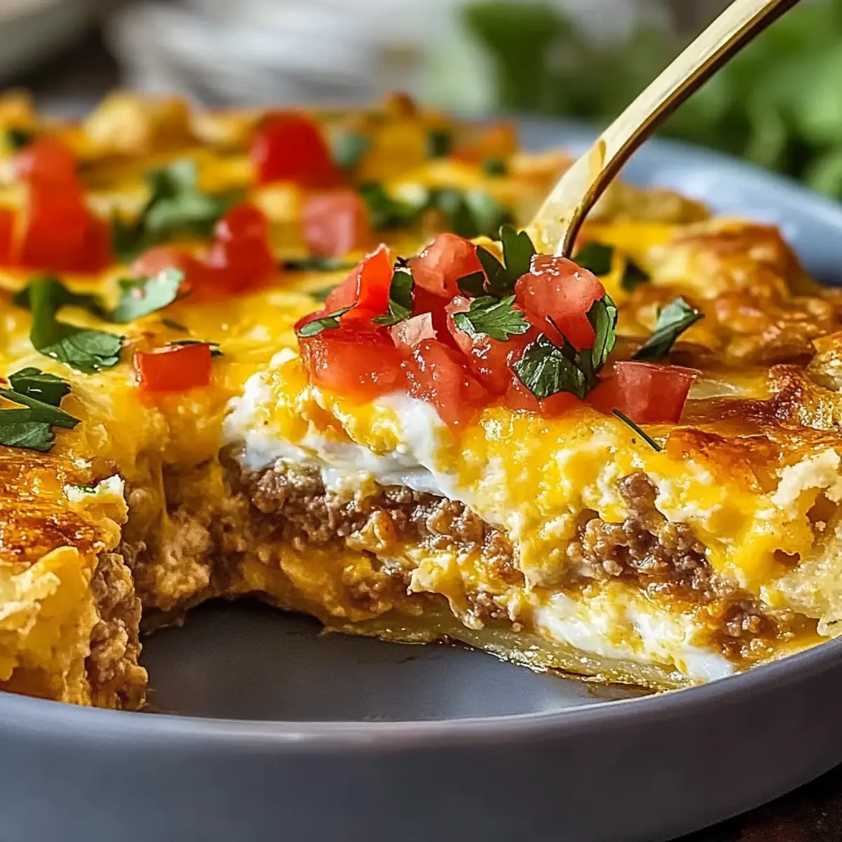 Cheesy Southwest Tortilla Breakfast Casserole