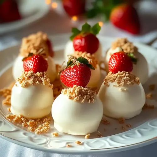 White Chocolate Strawberry Truffles