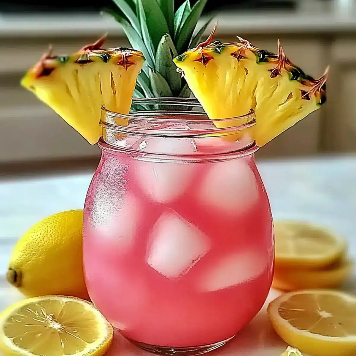 Pineapple Pink Lemonade Drink