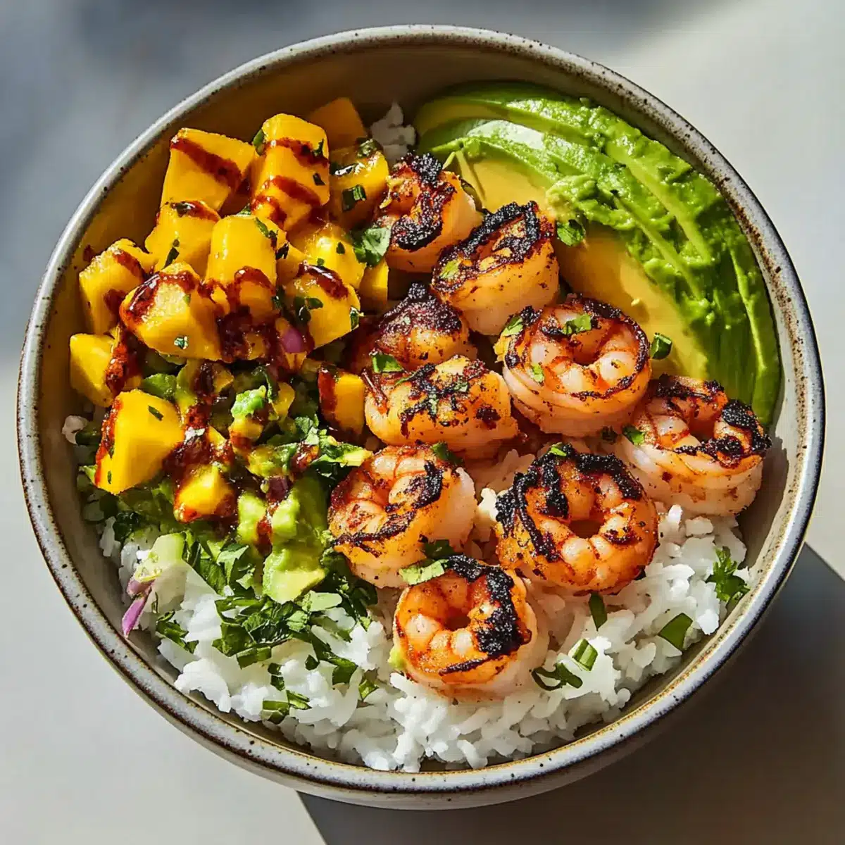 Charred Shrimp and Avocado Bowl