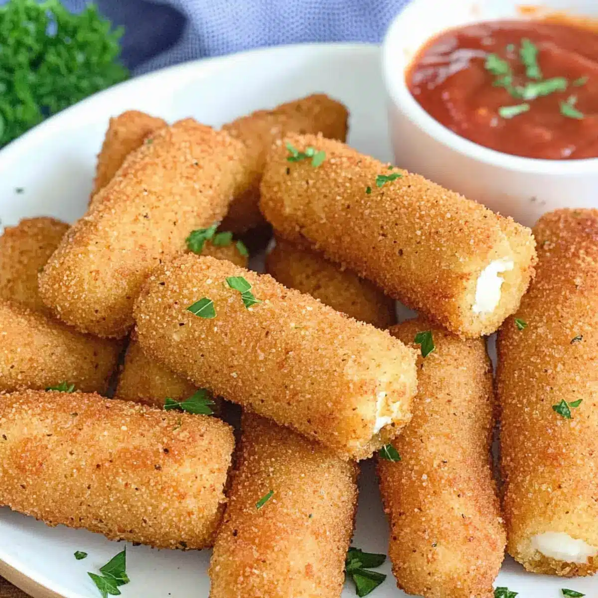 Crispy Frozen Mozzarella Sticks in the Air Fryer