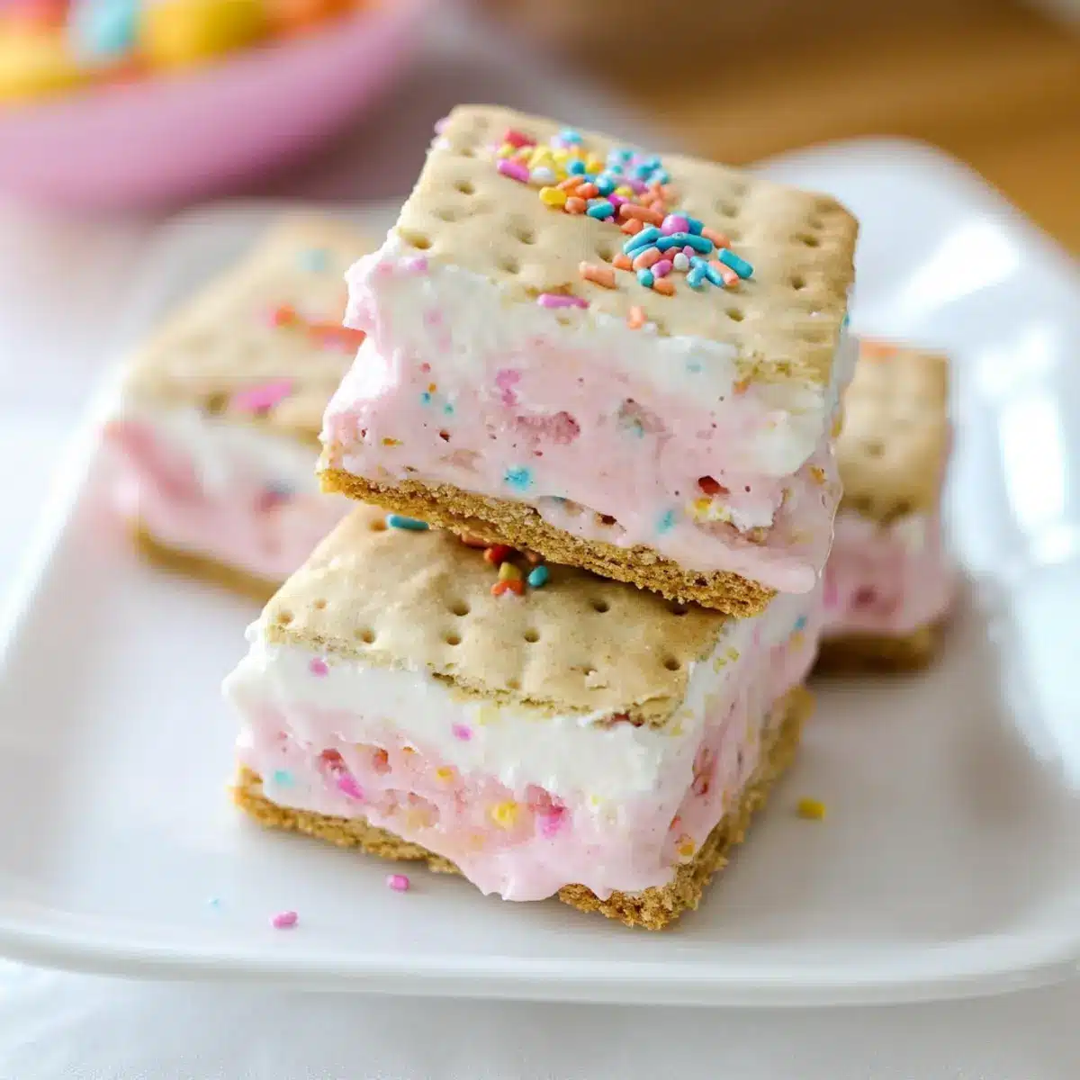 Frozen Pink Lemonade Sandwiches