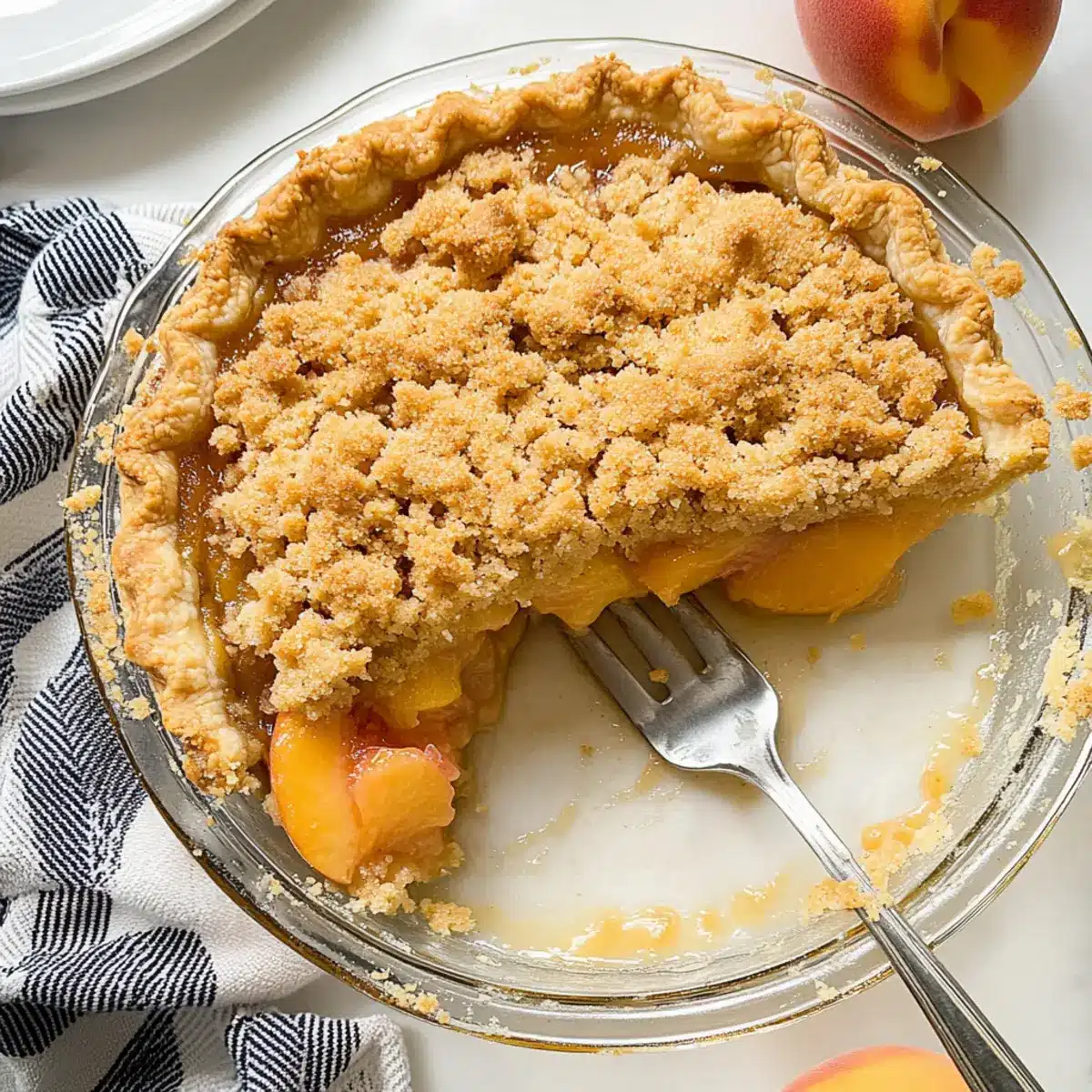 mothers day Classic Peach Crumble Pie