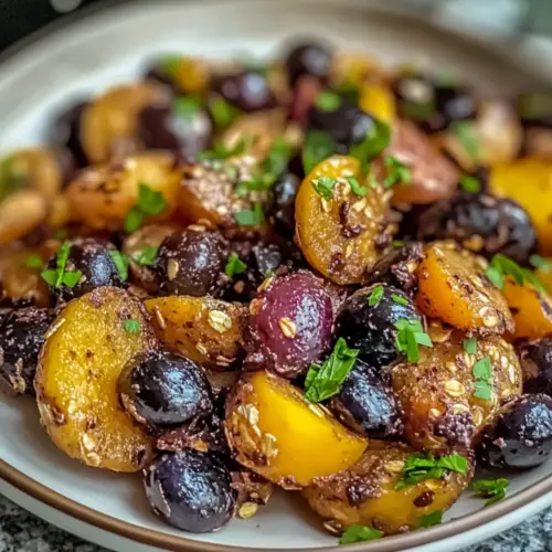 picnic idea Grilled Peach Blueberry Salad