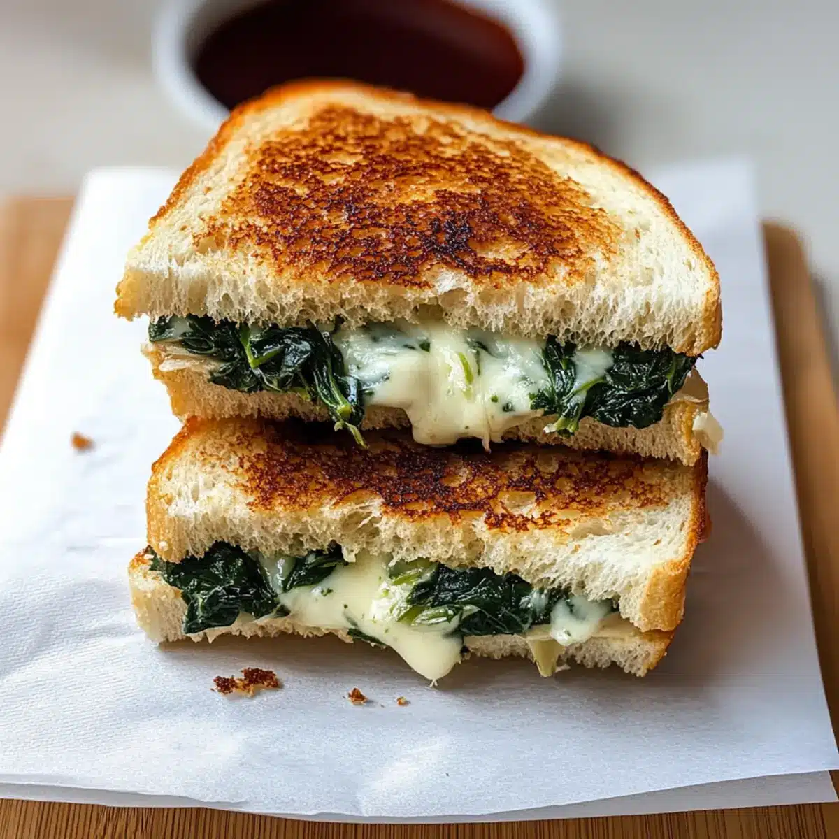 Spinach Artichoke Grilled Cheese