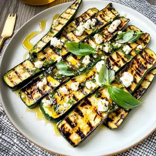 Grilled Zucchini With Goat Cheese, Basil & Honey