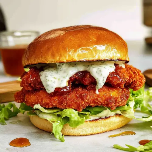 Baked Nashville Hot Chicken Sandwich with Honey