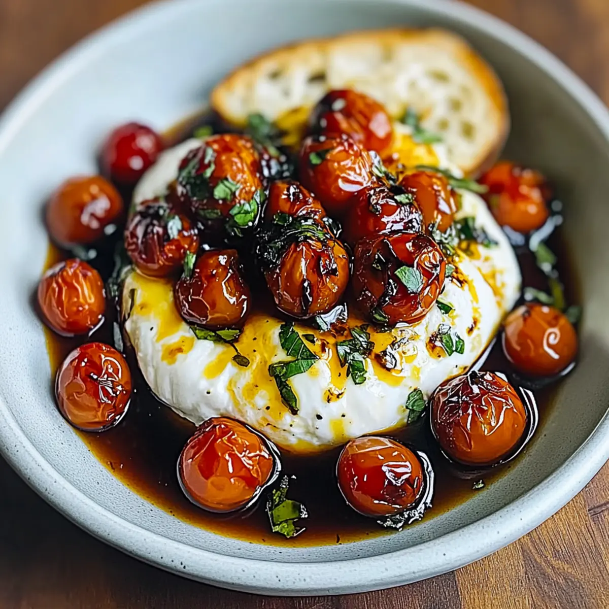 Baked Burrata Bliss with Roasted Tomatoes and Garlic