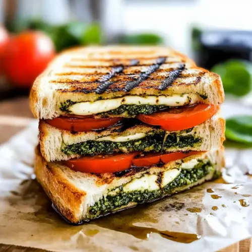 Italian Caprese Sandwich With Basil Pesto