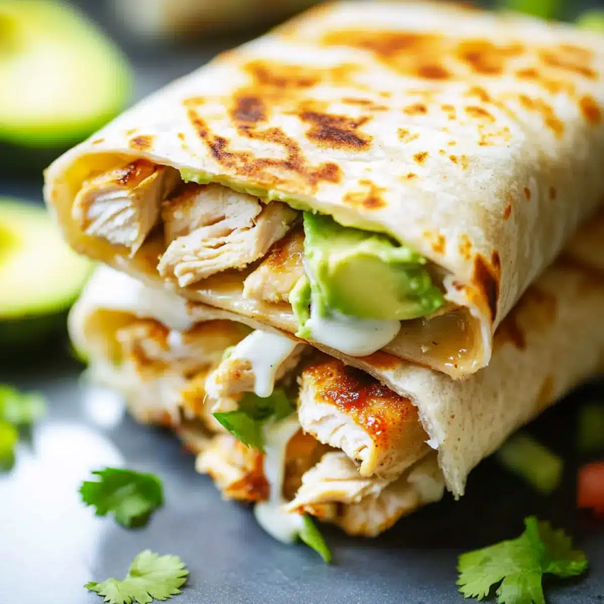 Chicken and Avocado Ranch Burritos