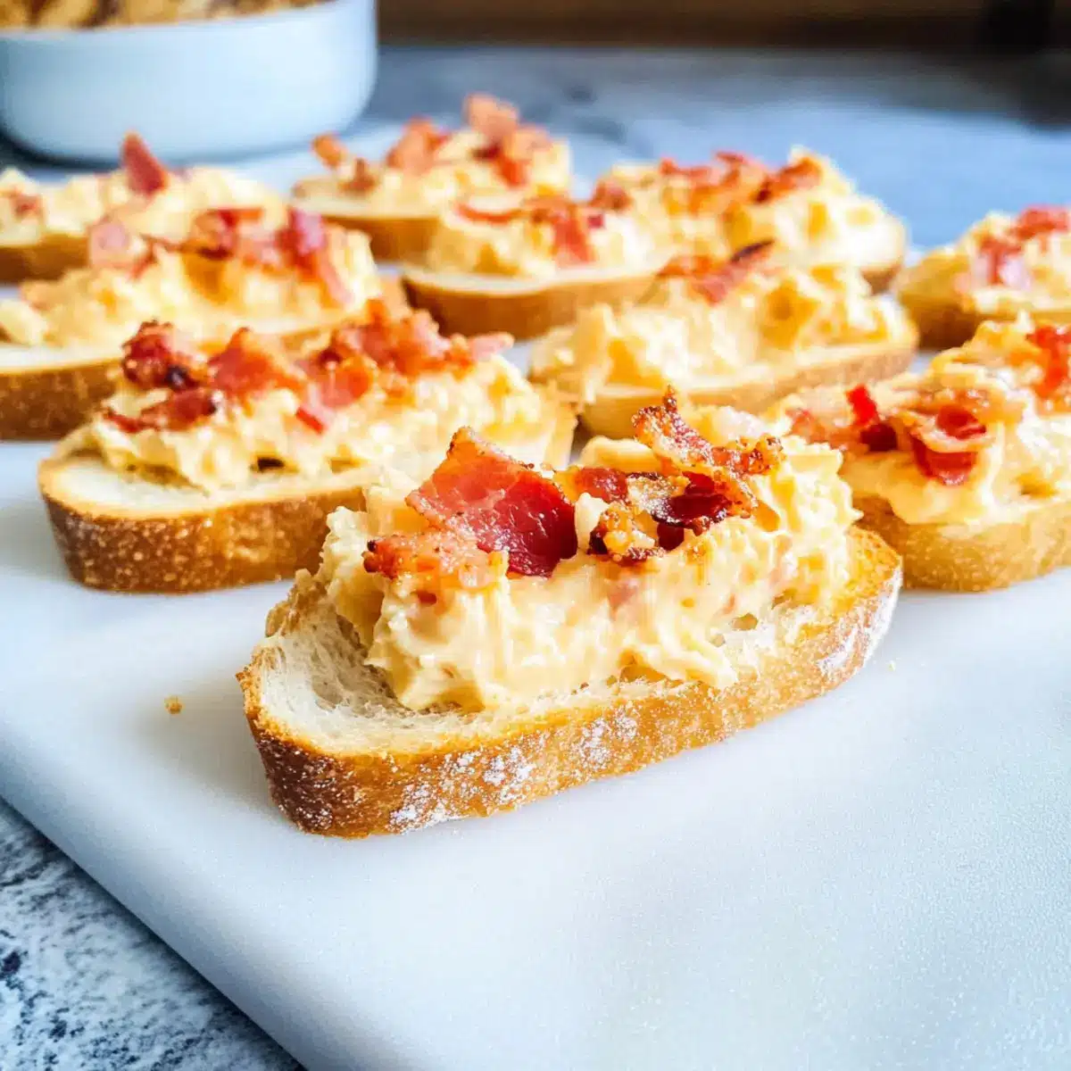 Pimento Cheese Crostini Appetizers