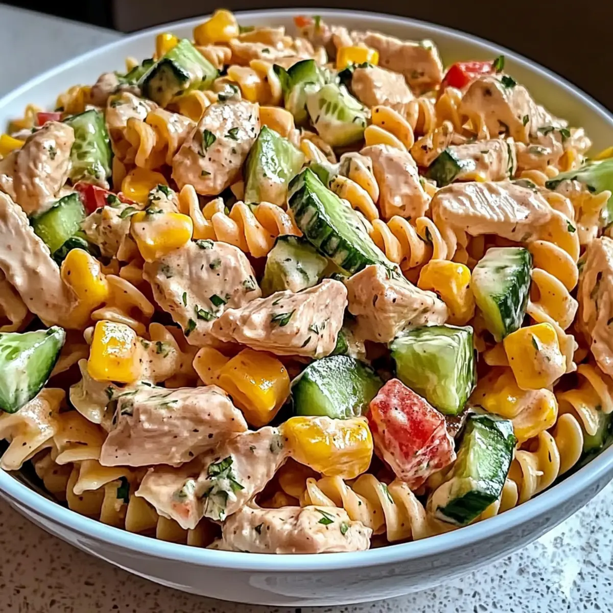 Barbecue Chicken Pasta Salad