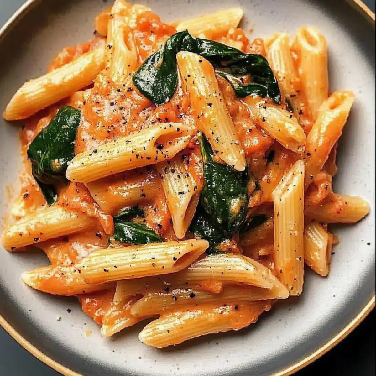 Creamy Tomato and Spinach Pasta