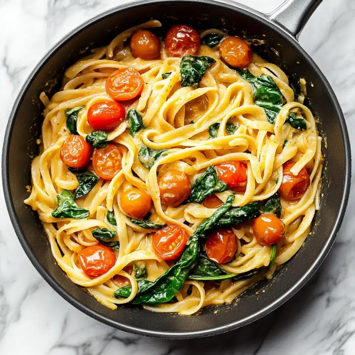 Fresh Spinach and Tomato Pasta