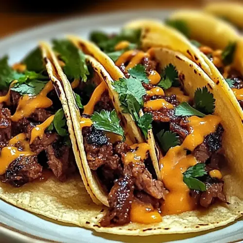Garlic Butter Honey BBQ Beef Tacos