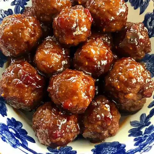 Slow Cooker Raspberry Balsamic Glazed Meatballs