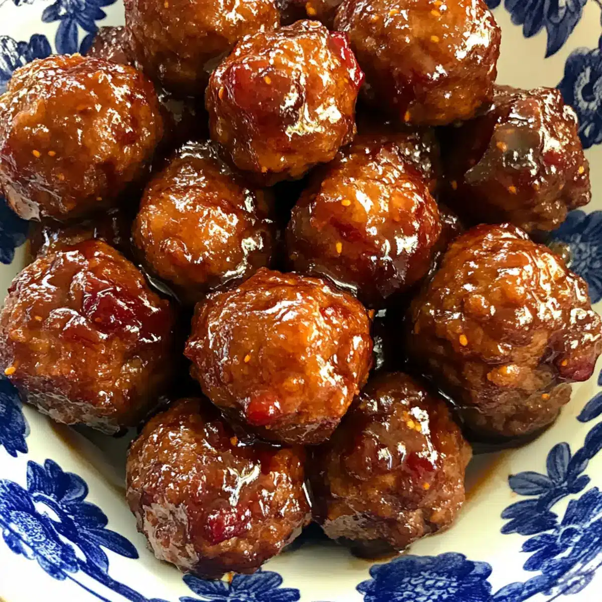 Slow Cooker Raspberry Balsamic Glazed Meatballs