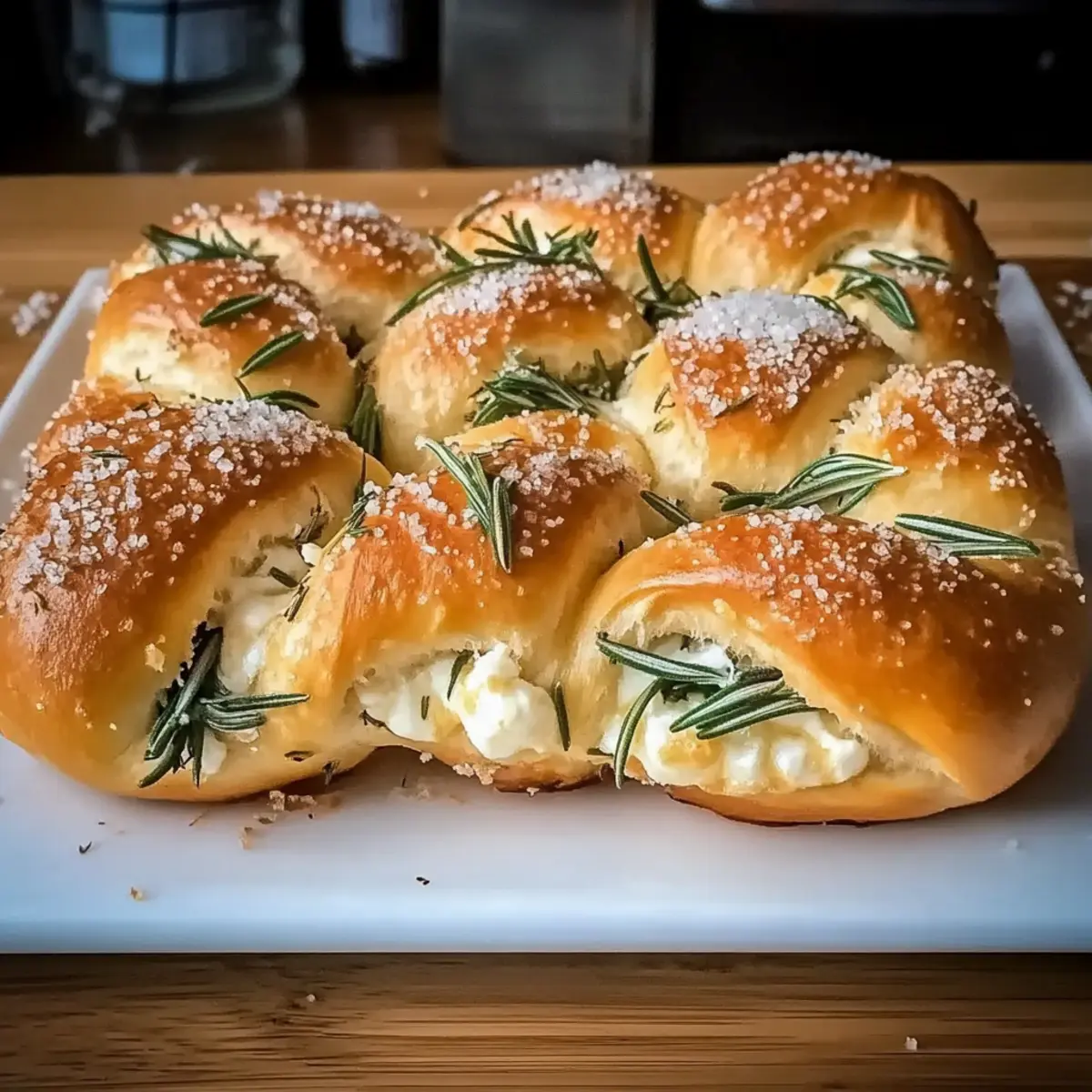 Mozzarella Stuffed Rosemary Parmesan Soft Pretzels