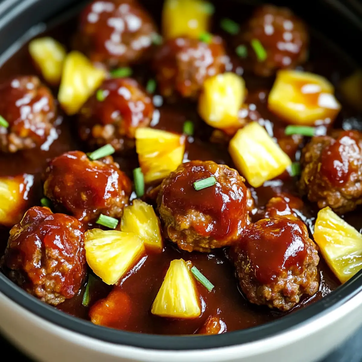 Slow Cooker Pineapple Barbecue Meatballs