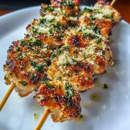 Garlic Parmesan Chicken Skewers