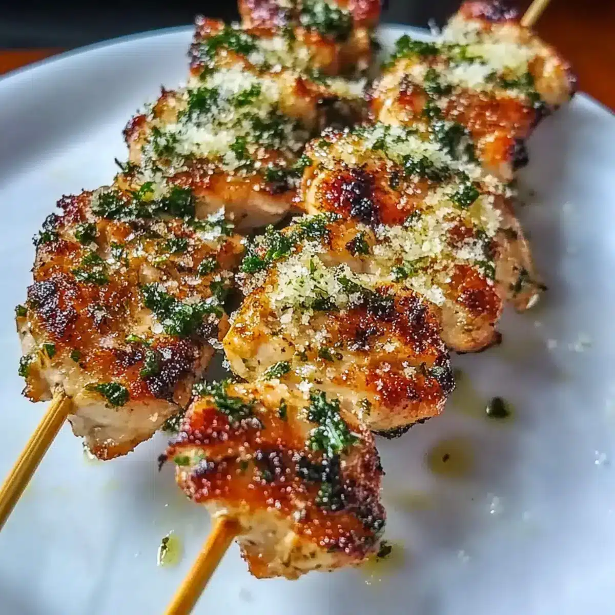 Garlic Parmesan Chicken Skewers