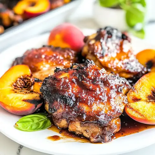 Grilled Bourbon Peach BBQ Chicken