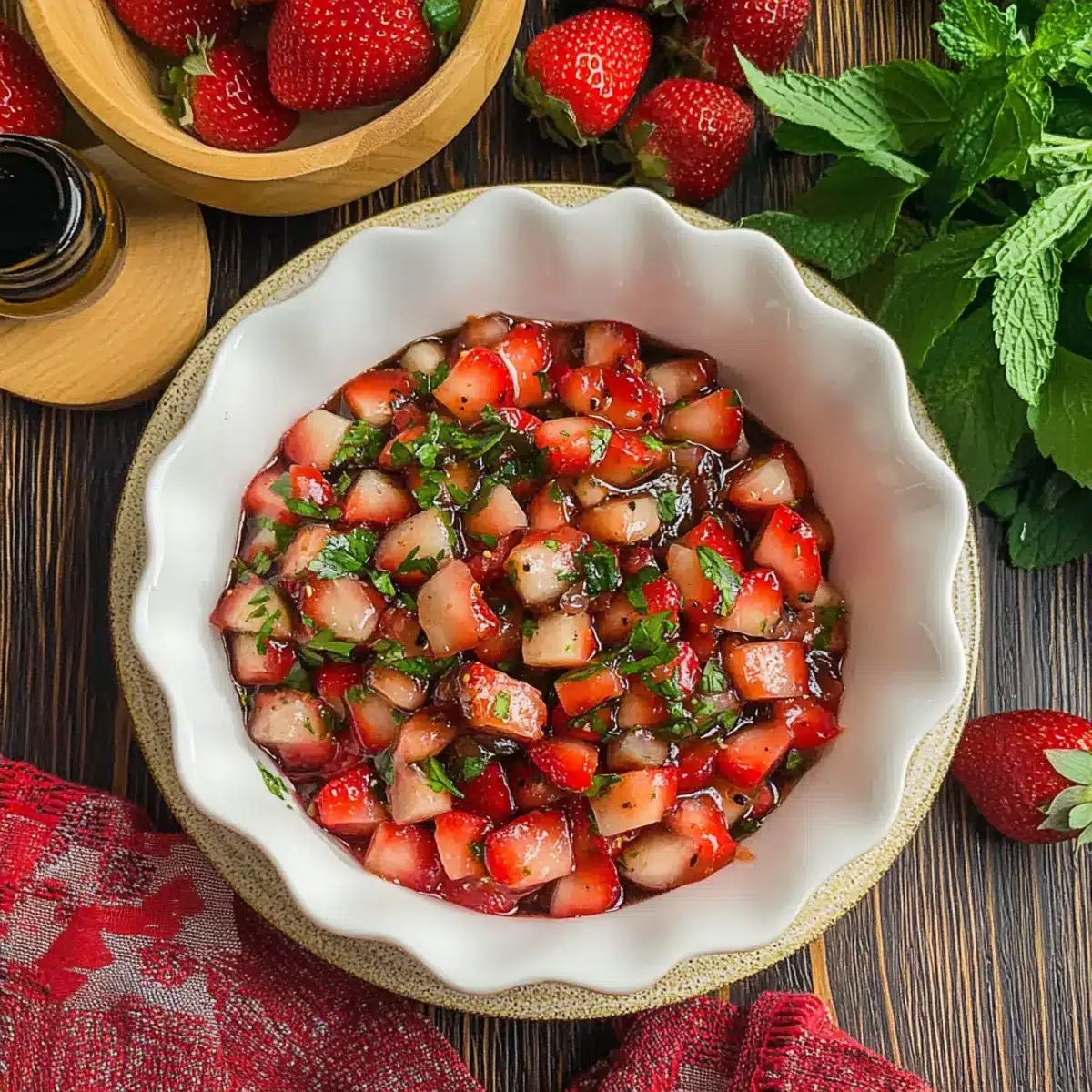 Strawberry Salsa with Balsamic and Herbs