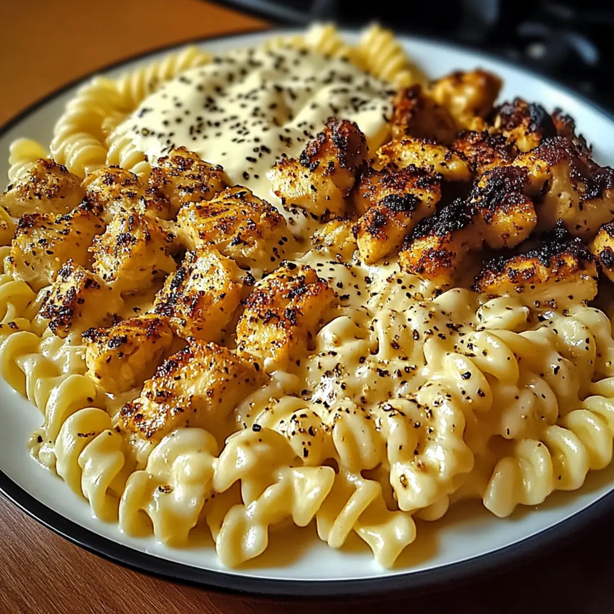Cheesy Alfredo Twisted Pasta