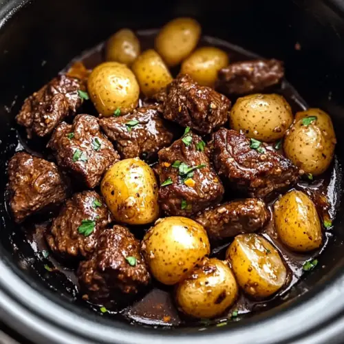Slow Cooker Garlic Butter Beef Bites
