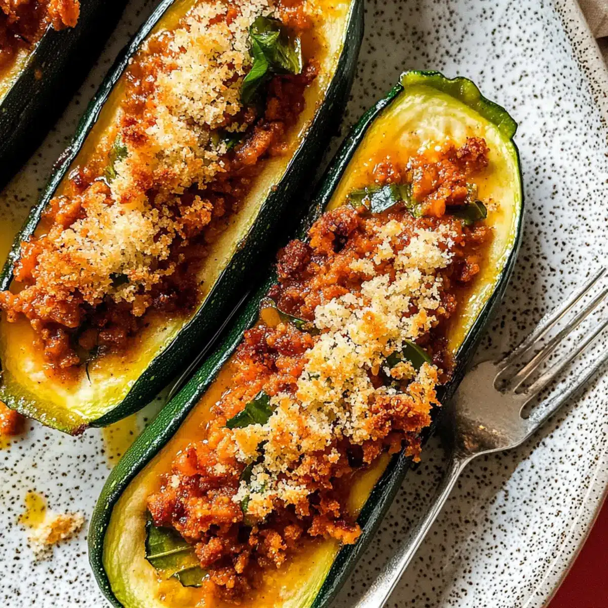 Vegetarian Italian Stuffed Zucchini