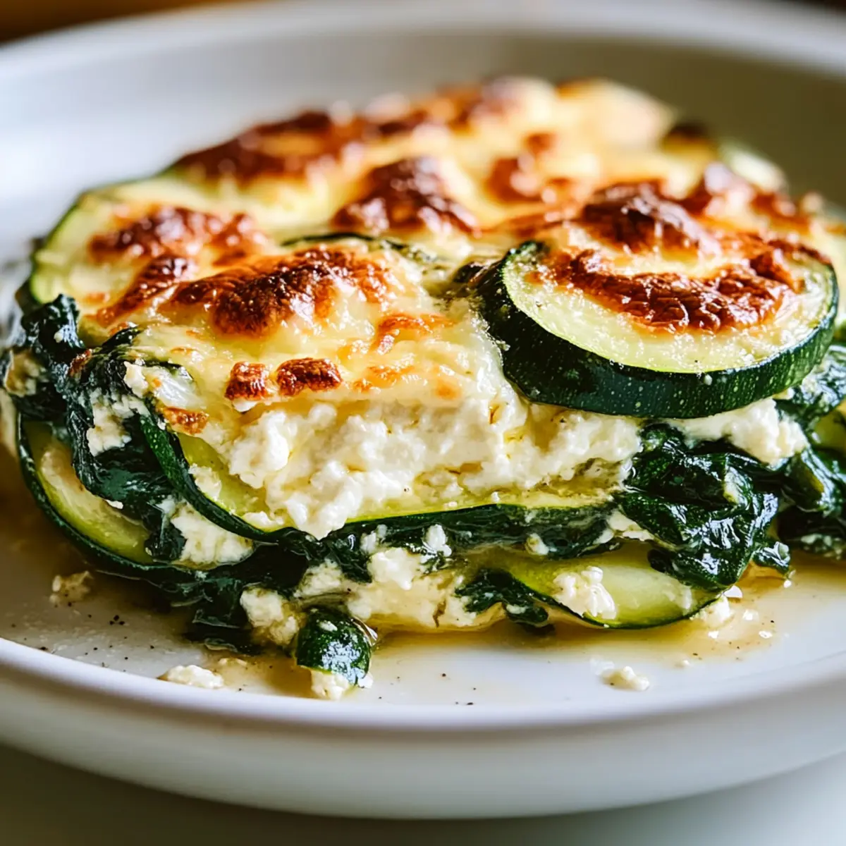 Zucchini Spinach Feta Casserole