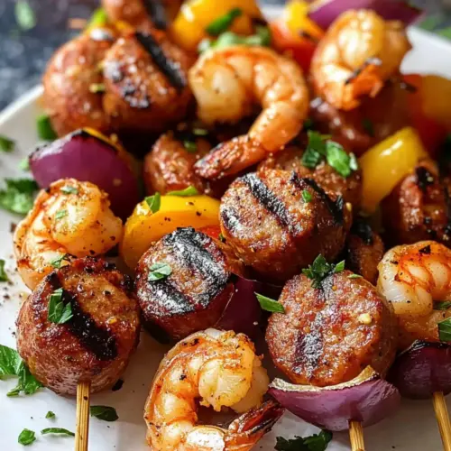 Sausage Shrimp Kabobs