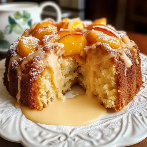 Cream Cheese Peach Cobbler Pound Cake