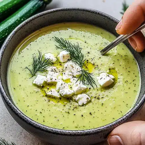 Roasted Zucchini Soup with Feta