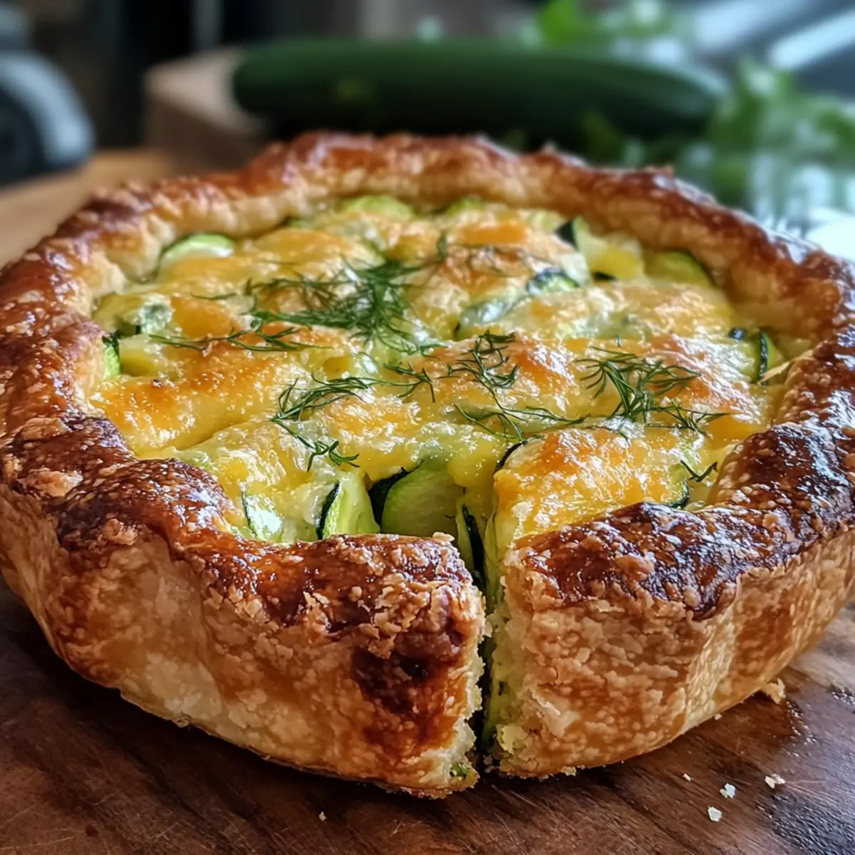 Zucchini Pie with Cheddar