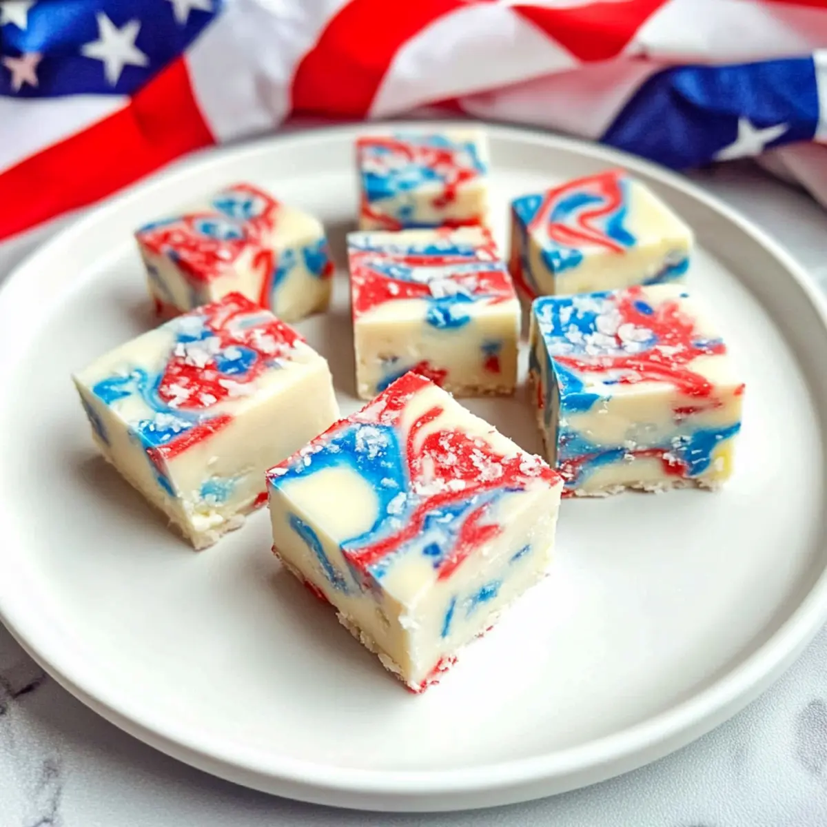 Patriotic Red, White and Blue Fudge