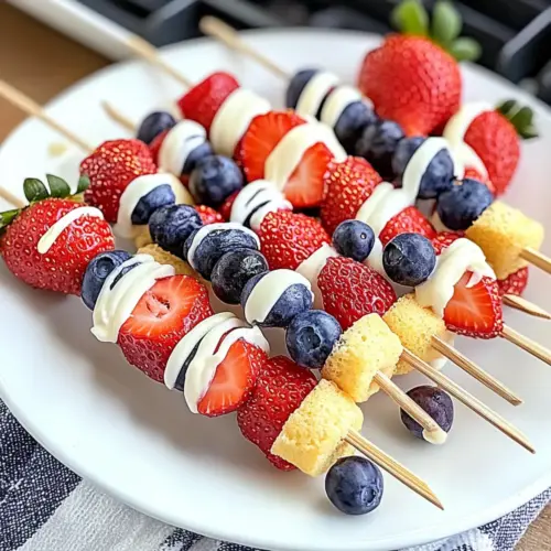 Red, White and Blue Fruit Kabobs